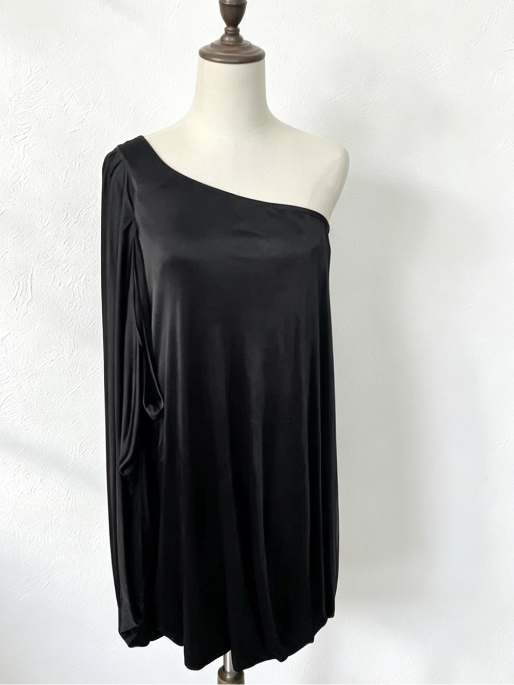 BCBGMAXAZRIA One-Shoulder Black Dress